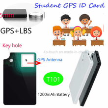 2021 Latest Security Kids ID Card GPS Tracker with 1200mAh large Battery capacity History Tracking T101
