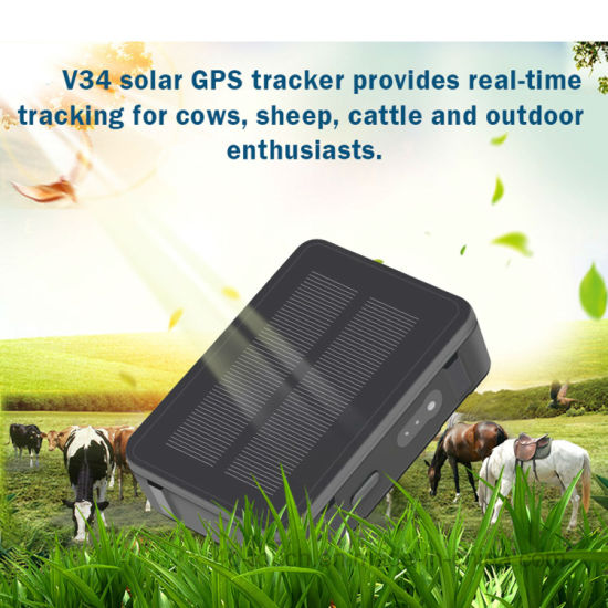 2G Waterproof Solar Power Vehicle GPS Tracker with Geo-fence Alarm Alert V34