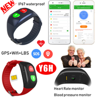Promotion Cheap GSM IP67 Waterproof Heart Rate Blood Pressure Christmas Gift GPS Tracking Bracelet Tracker with SOS Call Y6H