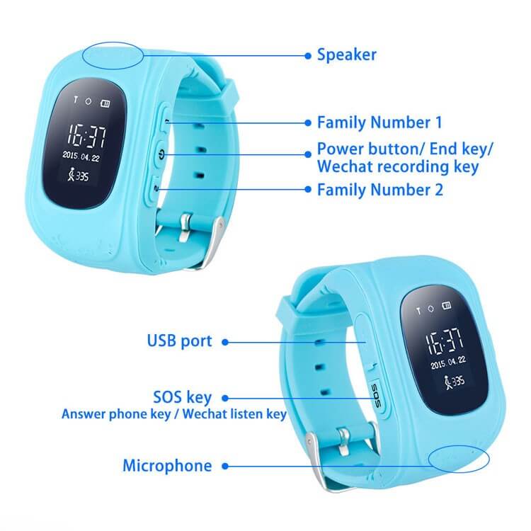 Factory Supply New Long Battery Life Kids Tracking Safety SOS Gift Watches 2G Children Personal GPS Tracker with Take off Alert Y2