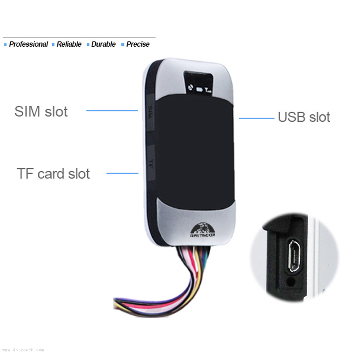 Quality Fleet Management GSM Car Vehicle GPS Tracking Device with Shock Sensor Free Platform and App for Automotive T303