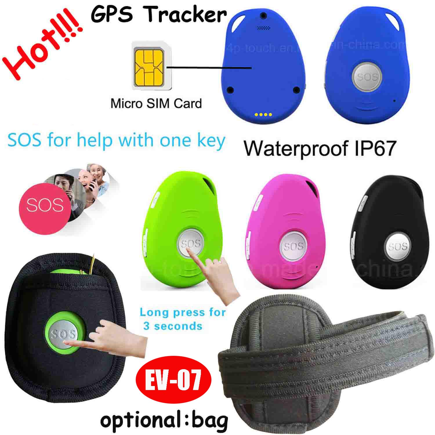 Factory IP67 Waterproof Personal GPS Tracker with Dock Charging Station 