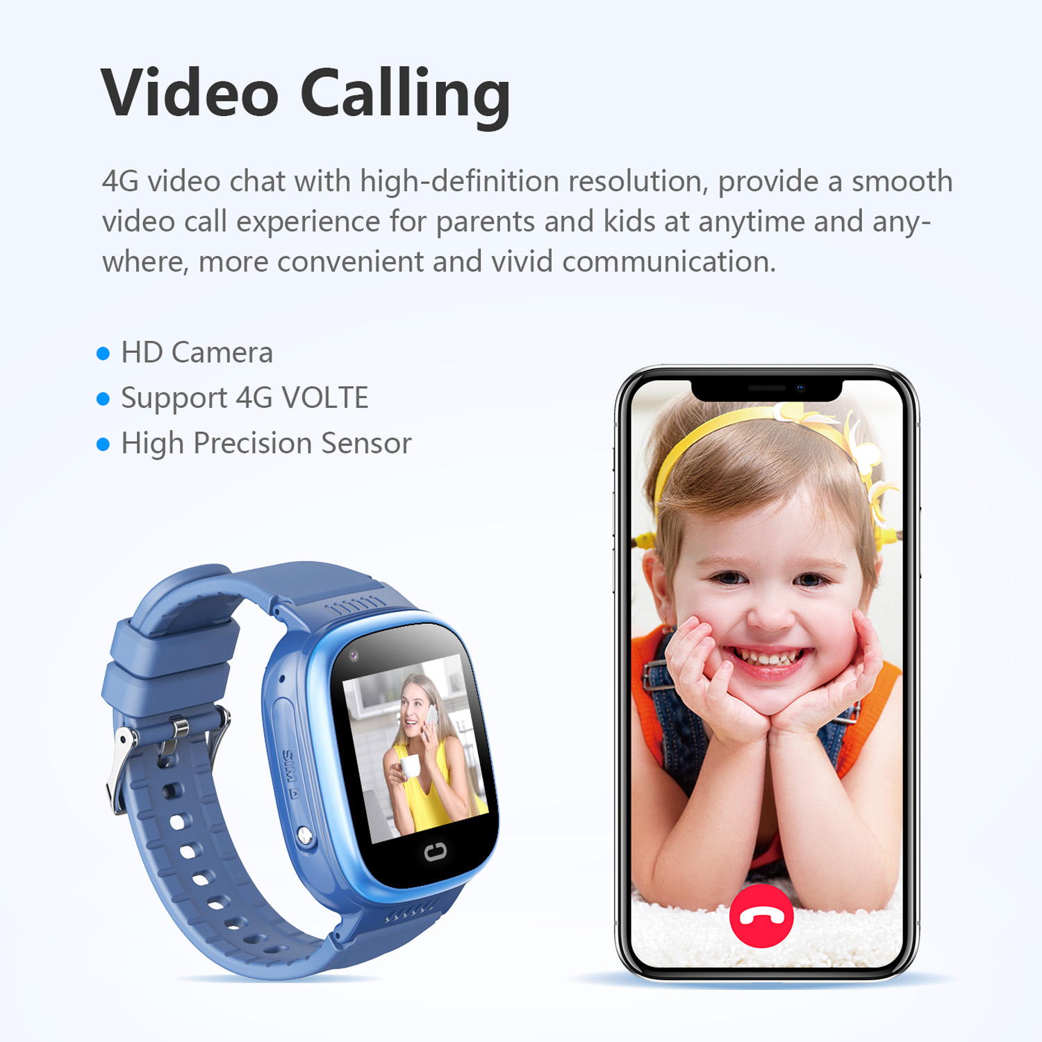 4G Waterproof IP67 Thermometer Watch GPS tracker with SPO2 heart rate Blood pressure with Global video call D52