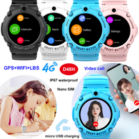 IP67 waterproof 4G Video Call Safeguard kids GPS Smart watch D48H