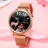Women Lovely Waterproof Metal Band Smartwatch Bracelet for Ios Android 