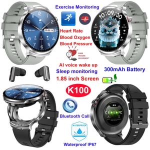 Pulsera elegante impermeable de los auriculares de bot&oacute;n de BT IP67 con la supervisi&oacute;n de la salud K100