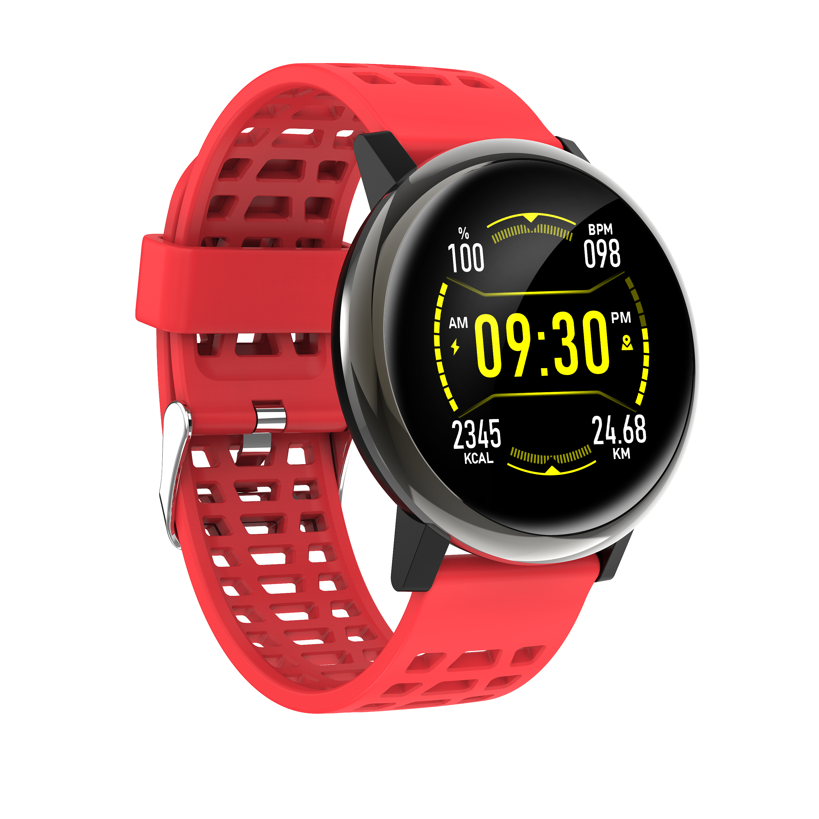 IP67 waterproof Heart Rate Blood Pressure Monitoring Smart Sport Watch 