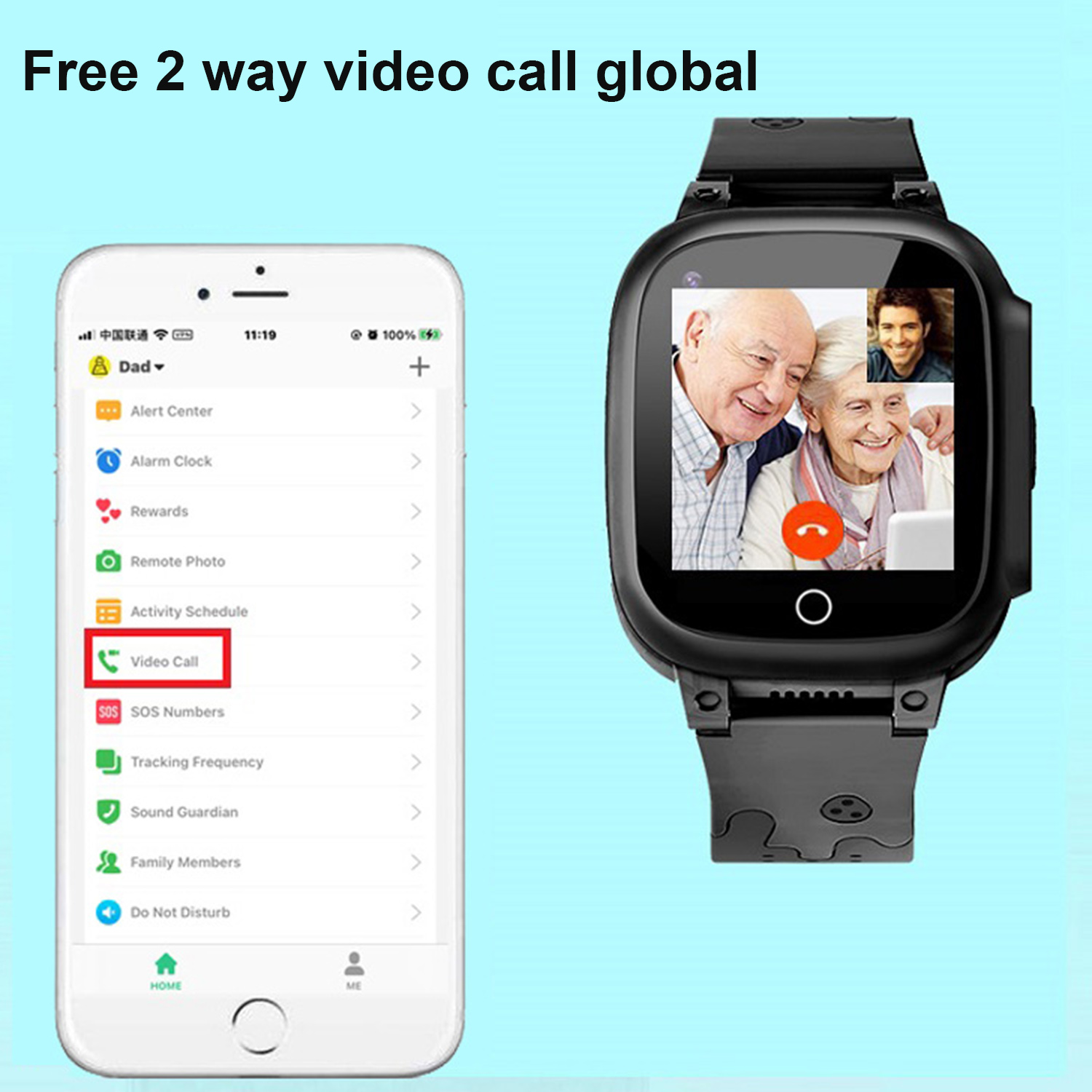 Latest LTE waterproof Unsex Smart GPS Tracker Watch with Video Call 