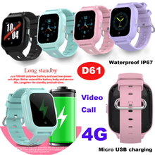 China manufacture 4G New Video Call Personal Security IP67 Waterproof Kids Smart Watch Phone GPS Tracker with Parental Control D61