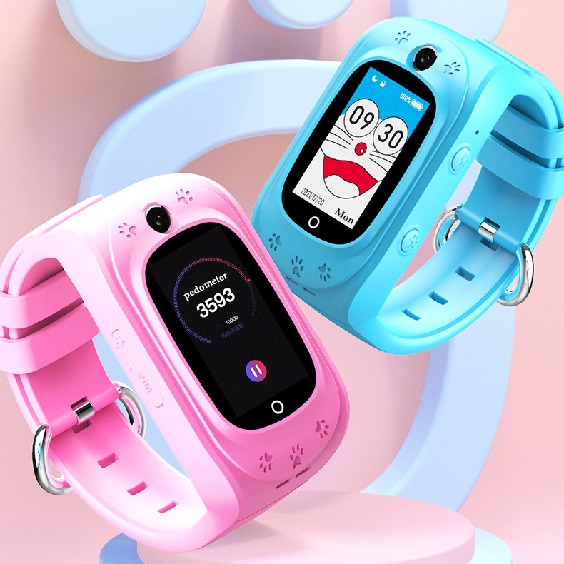 New launched China factory IP67 waterproof 4G LTE kids safety GPS Tracker Watch with video call live map monitoring D43