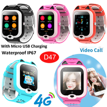 2022 New 4G cute IP67 Waterproof Multi-languges Kids GPS Tracker watch Phone with Video call for Avoid Kidsnap D47