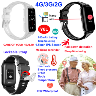 Localizador GPS 4G con monitorizaci&oacute;n HR BP SP02 para adultos sanitarios Y6L
