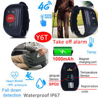 4G/LTE Body Temperature Elderly healthcare GPS Bracelet Tracker with HR BP
