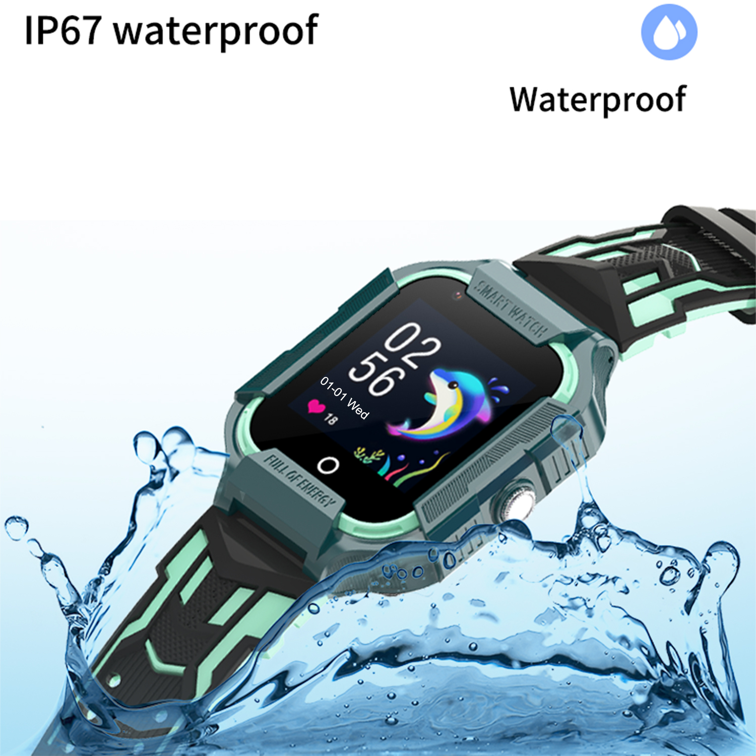 Quality China Factory LTE IP67 waterproof Students Watch Tracker GPS with 2 way Video Call for kids Emergency help P41