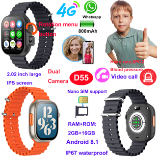 Водонепроницаемые детские умные часы с GPS-трекером 4G D55