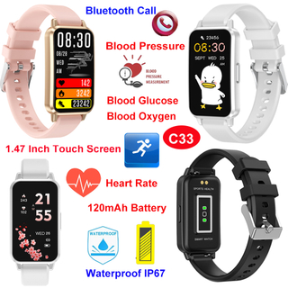 Bracelet Bluetooth avec HR BP SPO2 pour le suivi des soins de sant&eacute; C33