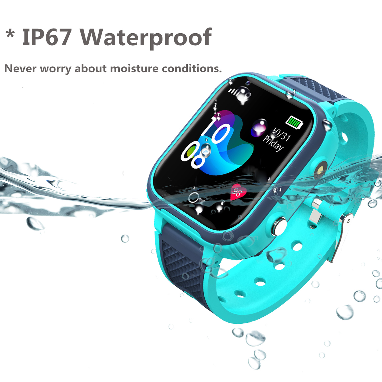 Factory supply 4G Waterproof IP67 Anti-lost Android wearable security smart GPS Tracker watch with torch light Video call D53