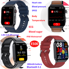 Body temperature Blood sugar waterproof ECG Smart bluetooth Watch 
