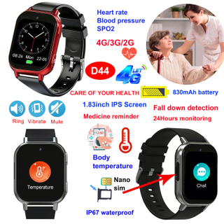 Orologio tracker per anziani impermeabile 4G IP67 con rilevamento caduta