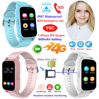 Детские GPS-часы Geo-fence 4G с длинной батареей Y6C