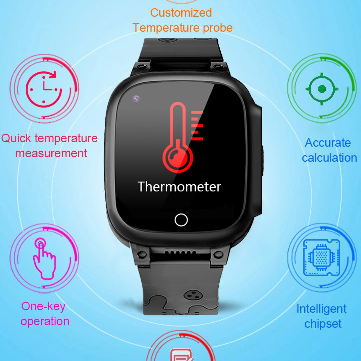 IP67 Waterproof safety 4G GPS Senior Smart Tracker Watch with Thermometer 