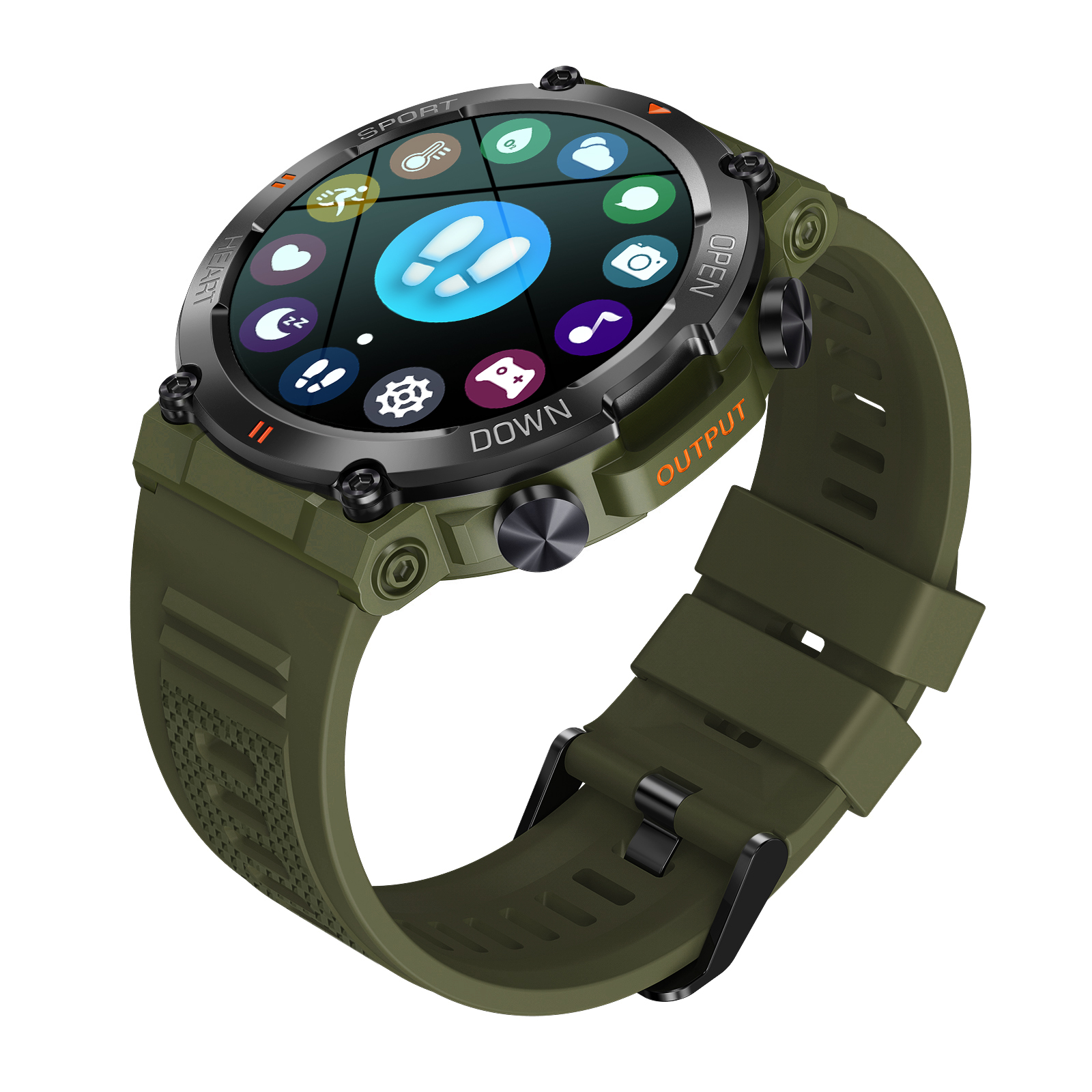 Round screen Smart Watch with BT Answer Call HR BP SPO2 