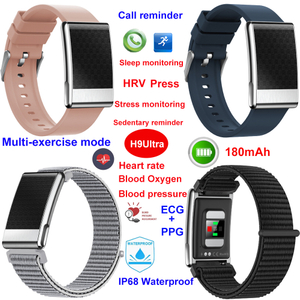  Montre intelligente Bluetooth ECG + PPG &eacute;tanche IP68 avec surveillance HR BP SPO2 H9Ultra