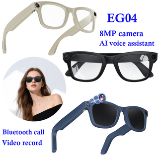 Inteligentne okulary Bluetooth z translacją AI w czasie rzeczywistym z kamerą 8 MP