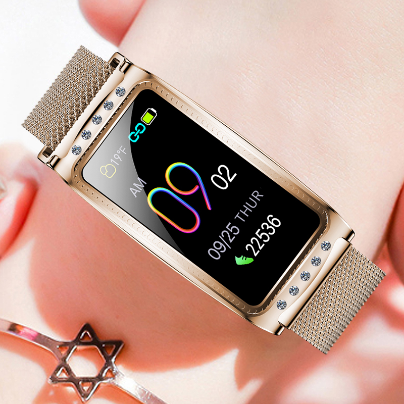 Fasionable Lady IP68 Waterproof Smart Bluetooth Bracelet with Healthy Functions 