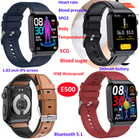 Thermometer Blood glucose ECG Smart Watch Bracelet E500