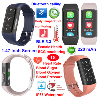 BP SPO2 BG умный Bluetooth-браслет для мониторинга температуры тела T8 