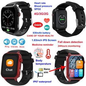 Montre de suivi gps pour personnes &acirc;g&eacute;es, &eacute;tanche IP67, LTE, avec rappel de m&eacute;dicaments, D44S