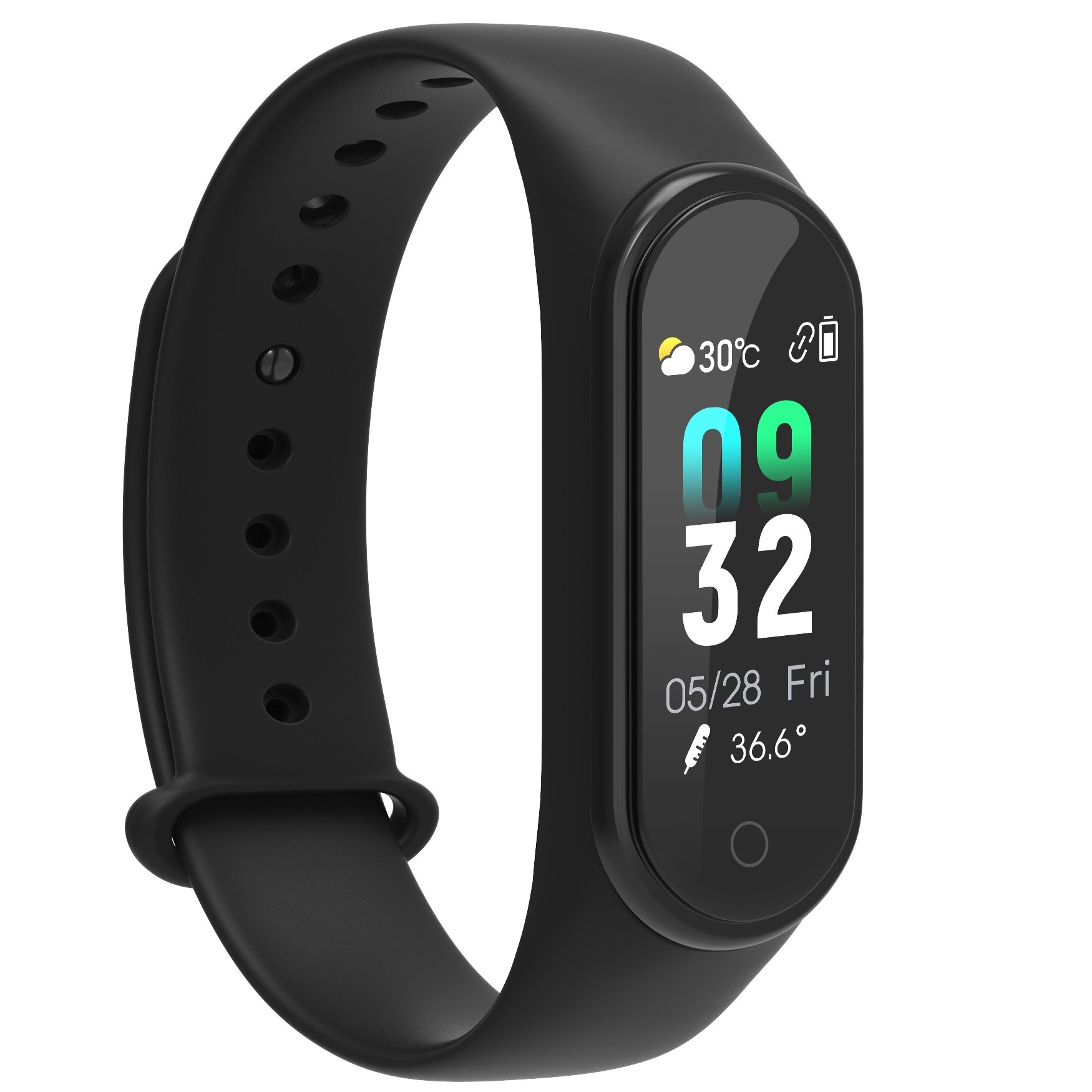 IP67 Waterproof Heart Rate SPO2 Monitoring Smart Wristband with Thermometer M4S