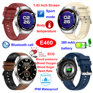 Orologio intelligente Bluetooth con chiamata SOS ECG impermeabile IP68 E460