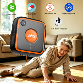 Mini inteligentny lokalizator GPS z alarmem osobistym z przednią kamerą 